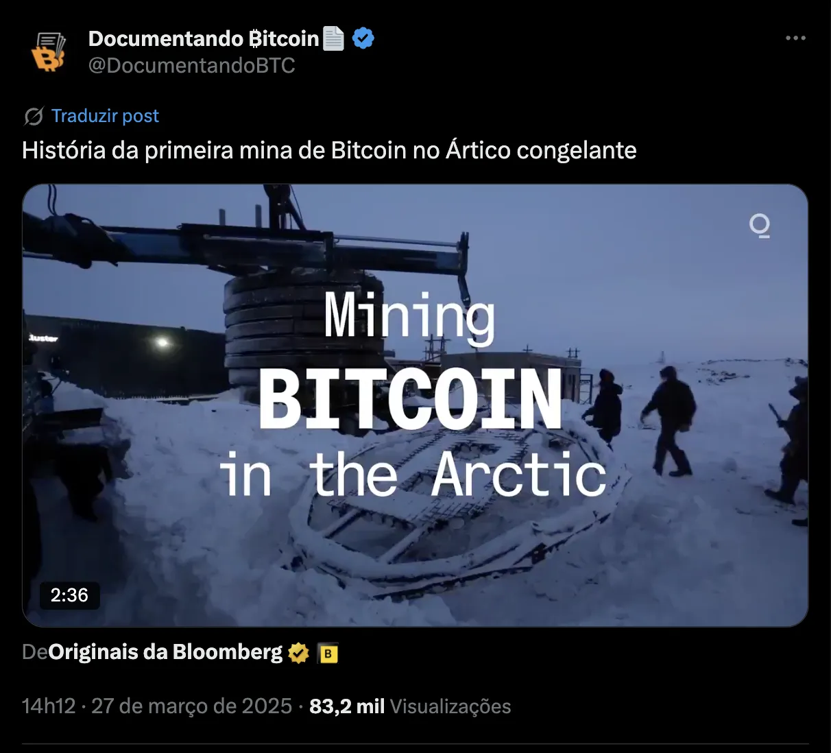 Contêiner de mineração de Bitcoin