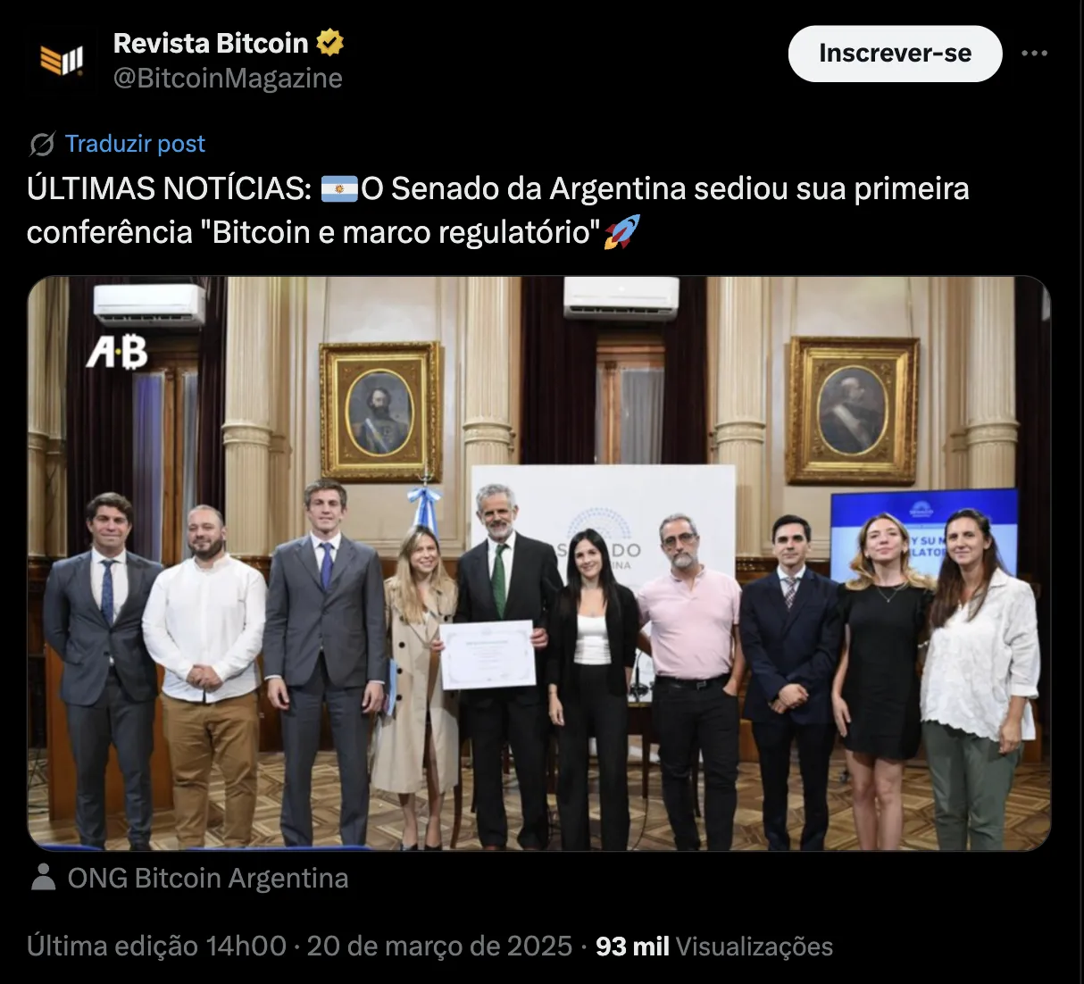Relatório sobre legislação de Bitcoin