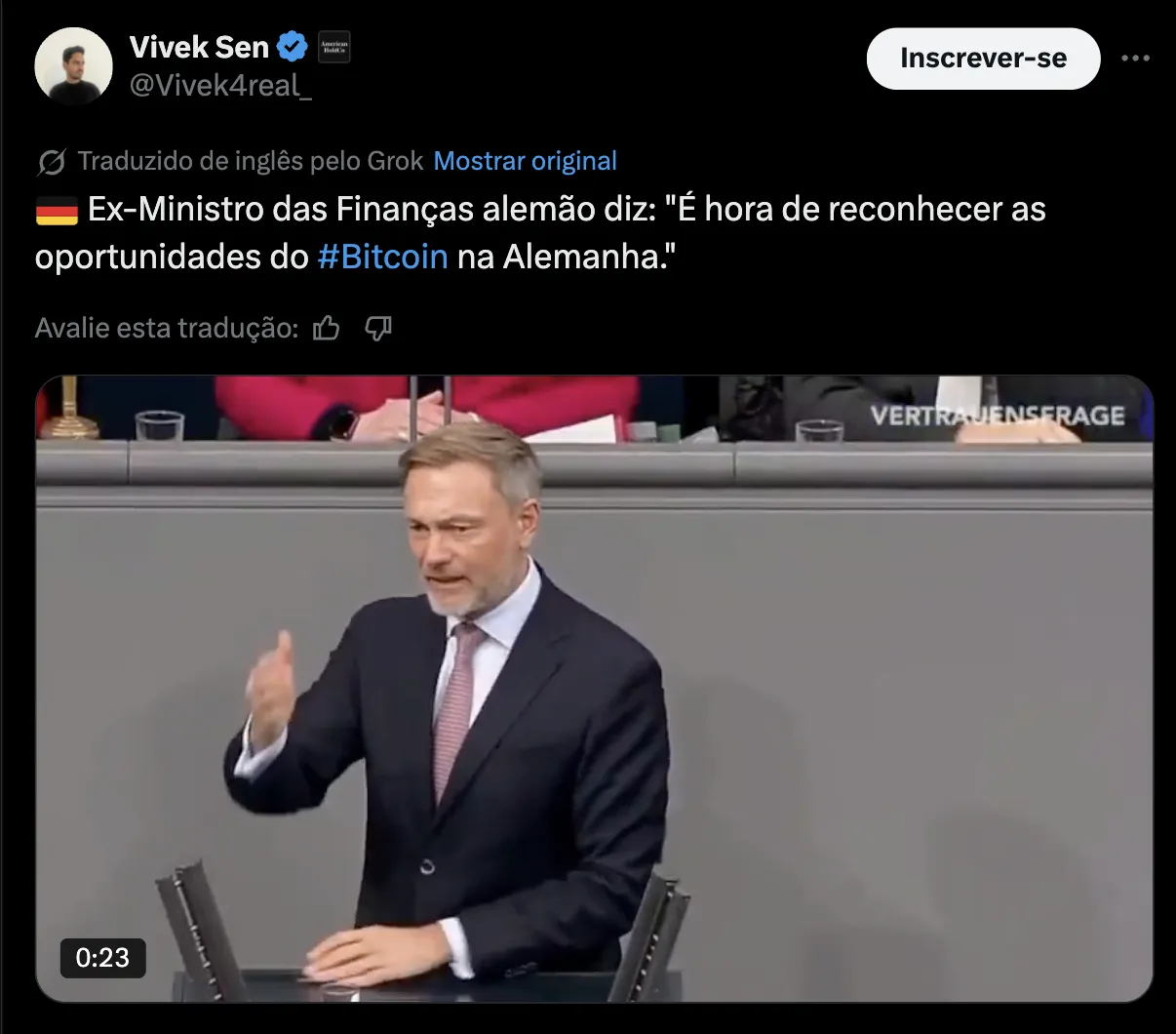 Votação sobre legislação de Bitcoin
