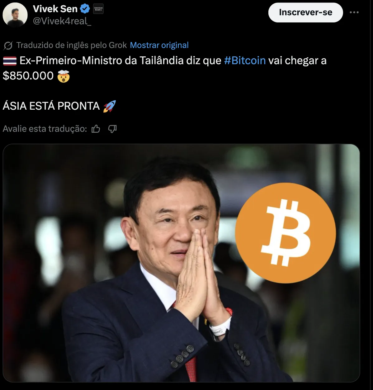 Políticos de vários países em uma conferência de Bitcoin